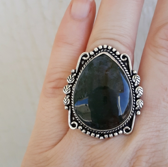 New Moss Agate 925 Silver Ring. - Picture 8 of 8